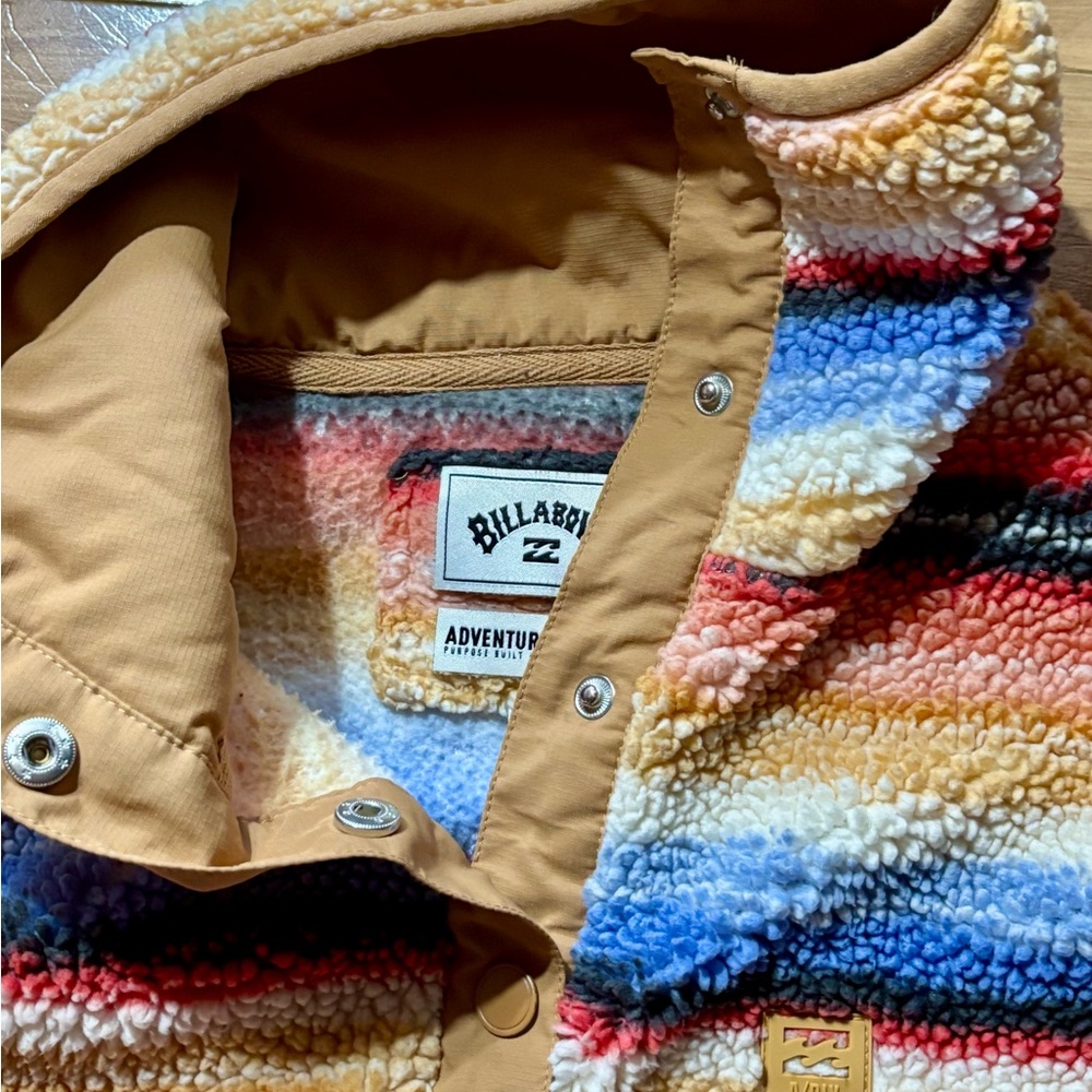 ⭐️Billabong A/Div Switchback Mock Neck Pullover Sweatshirt Striped XS- NWOT - Picture 6 of 13